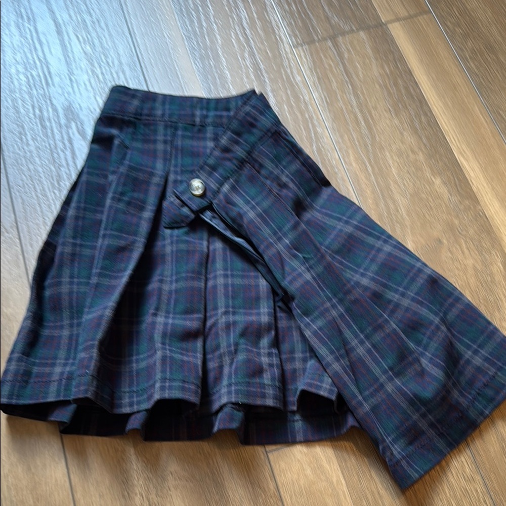 American Eagle Outfitters Blue Red Pleated Skater Skirt